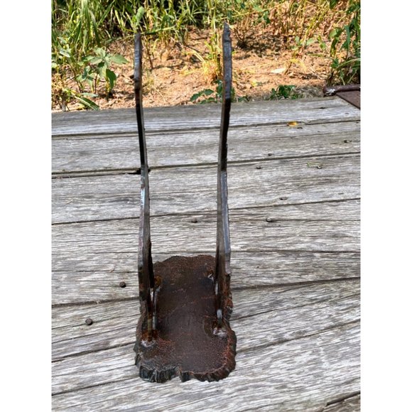 Vintage Folk Art Iron Book End Holder Sand Hill Crane Birds - Picture 5 of 14